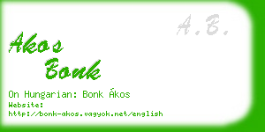 akos bonk business card